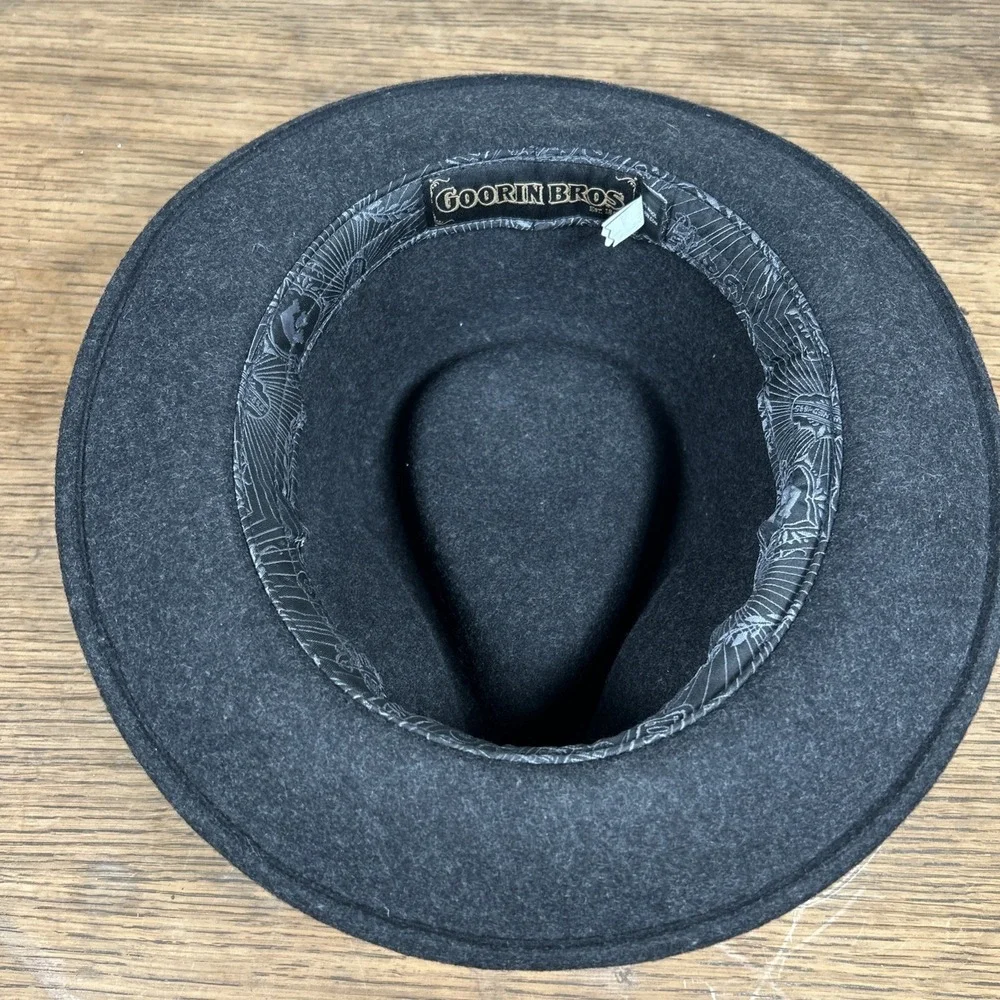 Goorin Brothers The Doctor 100% Wool Fedora Hat Mens Size XL Black Gray